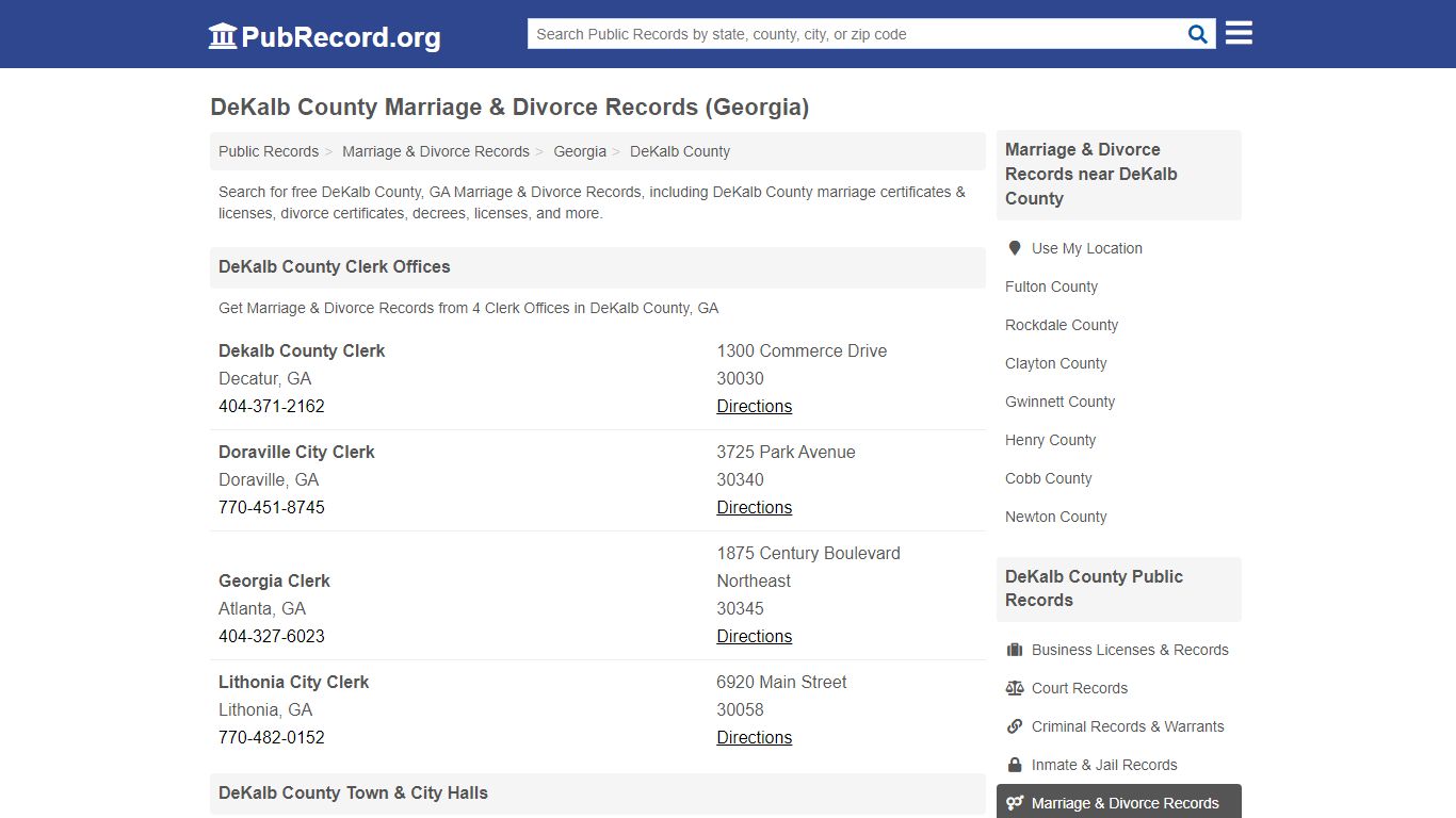 DeKalb County Marriage & Divorce Records (Georgia)